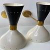 Ett par vägglampa Diabolo moderna italienska vägglampor i mässing Vackra vägglampor