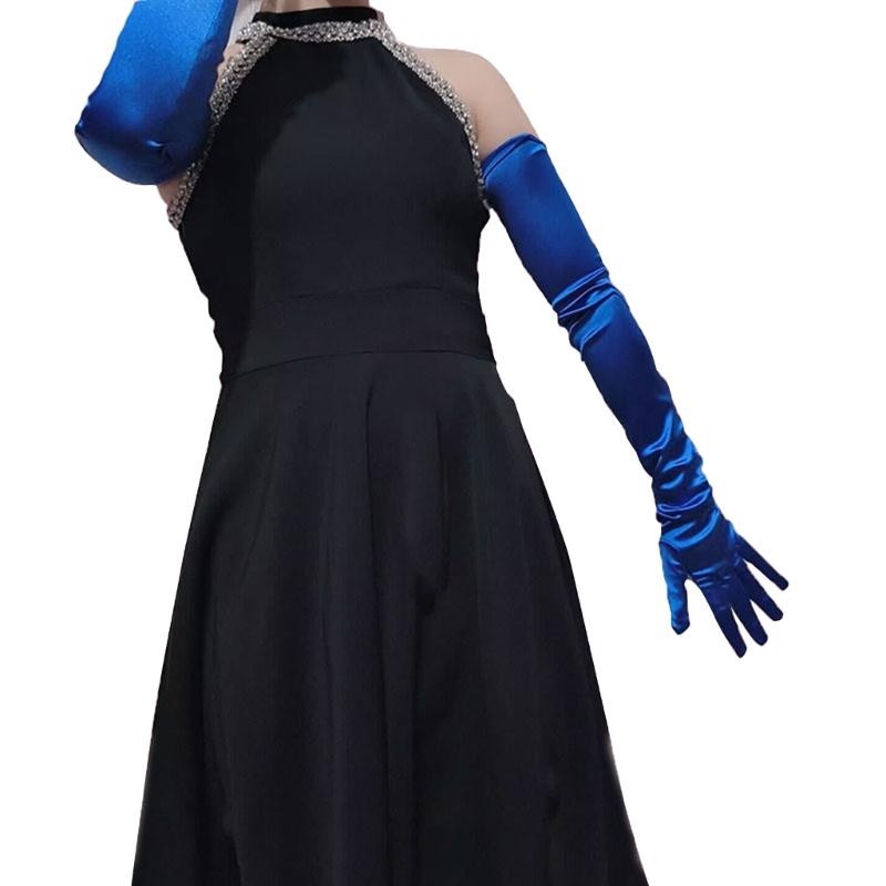 Satins Ellenbogenhandschuhe für formelle Veranstaltungen Party Kostümhandschuhe Elegante Zeremonienhandschuhe Damen Bühnenauftritte Handhandschuhe