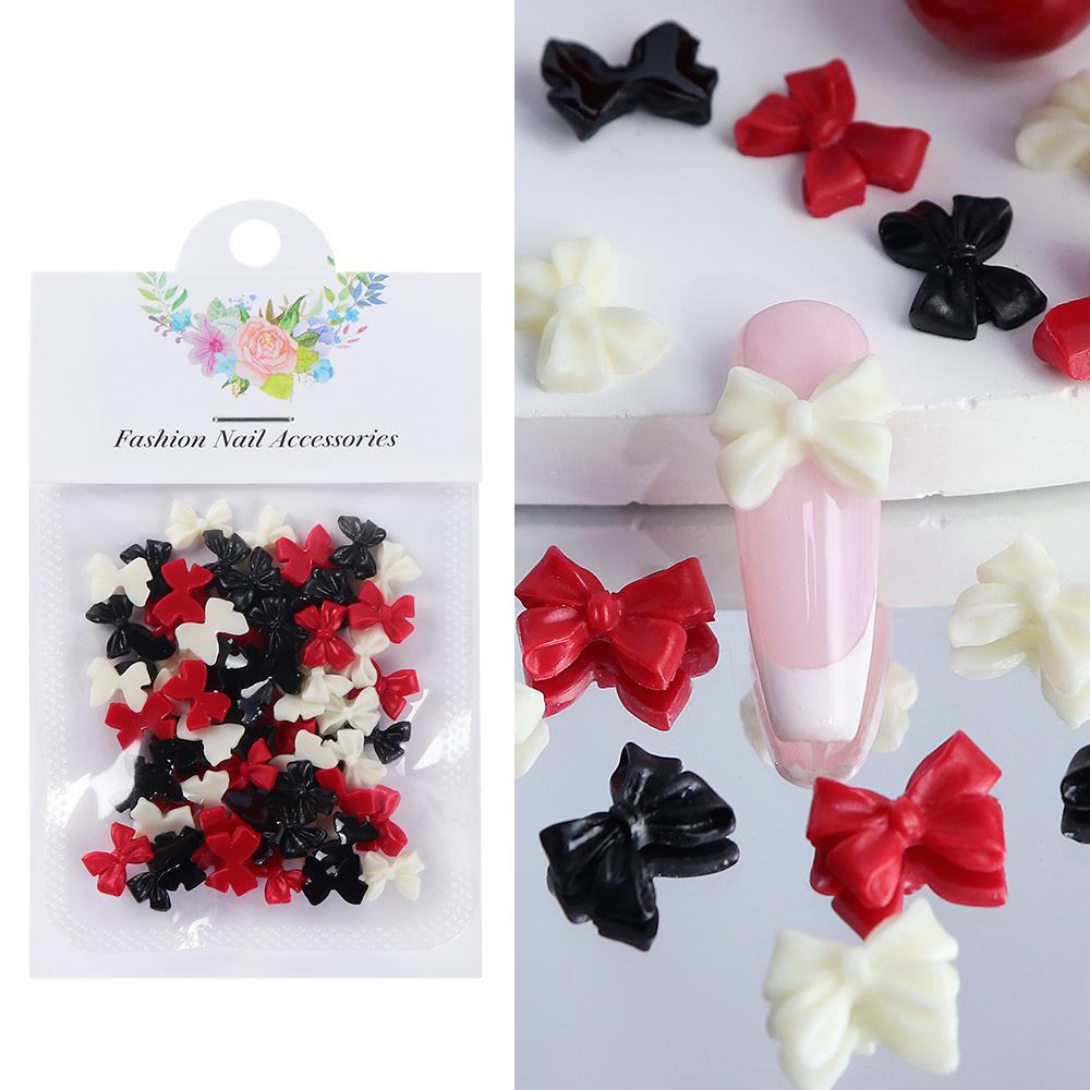

1 пакет розовых конфетных лент-бантов 3D-подвесок для ногтей прозрачного желейного цвета летние аксессуары для украшения ногтей DIY детали для маникюра