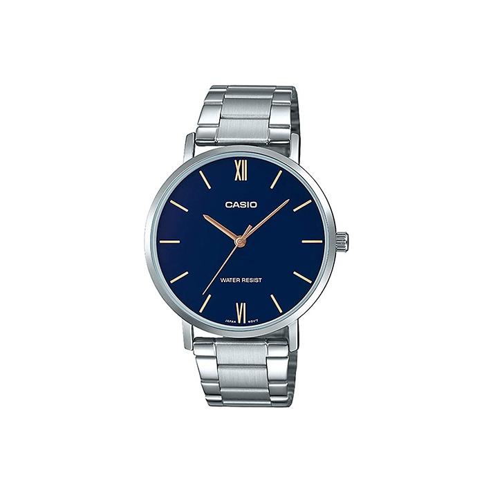 CASIO Men Standard Series Blue Watch MTP-VT01D-2B MTP-VT01D-2B Blue Dial