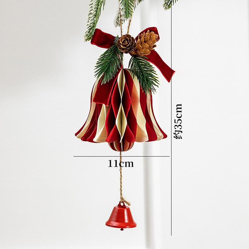 Weihnachts-Waben-Glocke Weicher Hängeanhänger Ornament Festliche Glocken Dekoration Samt-Weihnachtsbaumschmuck Für Kaminsims Feiertag