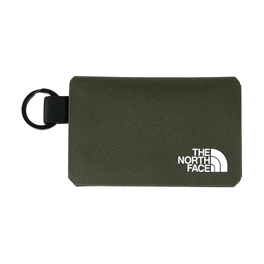 

The North Face Solid Logo Print Polyester Card Holder Men Accessories New-Gray-Green NN32339-NT Nouveau Gray Green