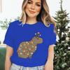 Womens Christmas Tshirt Funny Capybaras Lights Design Festive Crew Neck Girls Clothing Merry Christmas Capybara Cartoon Tshirt