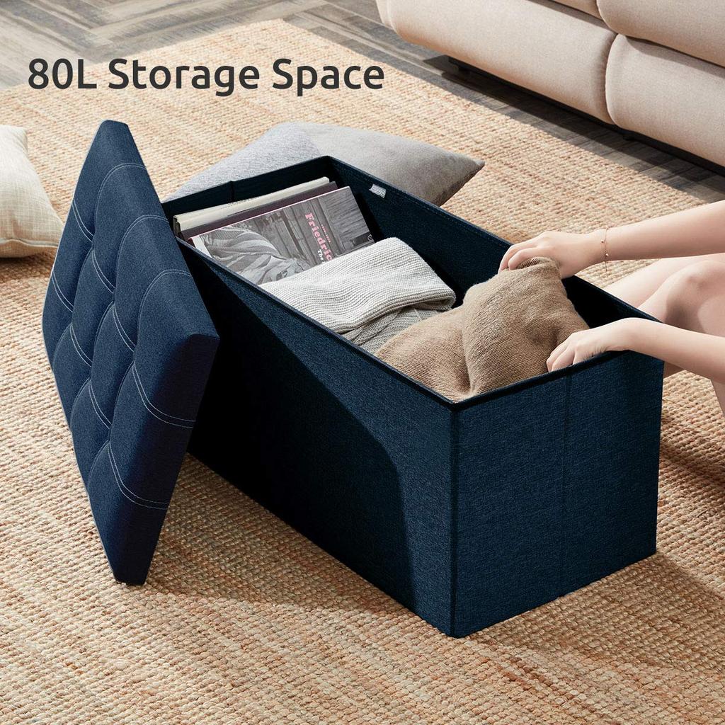 YOUDENOVA Folding Storage with Ottoman and Suitable for Living and Made of 160kg Weight Capacity Stool, Two-Seater, Storage, Footrest, Rooms,