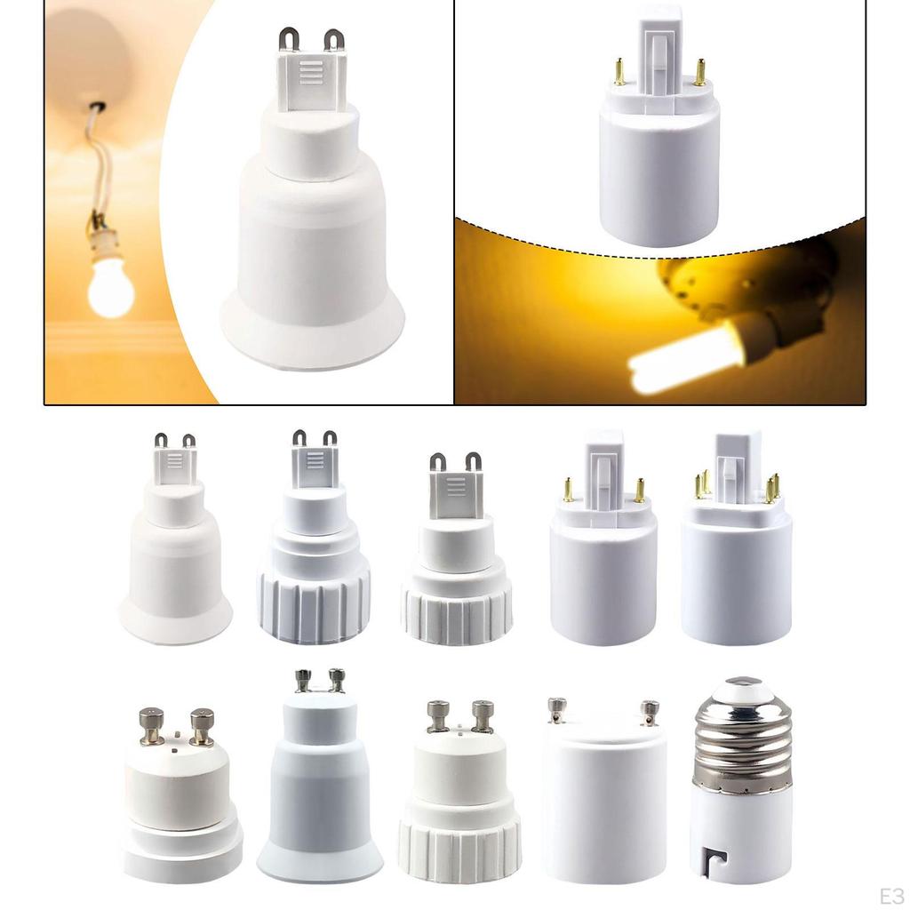Adapter ,Base Converter ,Versatile Lamp Holder Conversion for B22, E27, E14, E40, Gu10, and G9