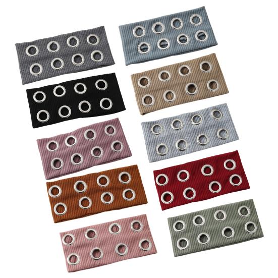 Fascia per Capelli da Donna Colore Puro Decorazioni con Fori Metallici Larga Fascia per Capelli Fascia per la Testa Casual da Palestra Accessorio per Capelli Elastico