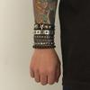Vintage Fashion Five-Pointed Star Leather Bracelet for Men Hip-Hop Personality Chain Bracelet Men's Beaded Jewelry