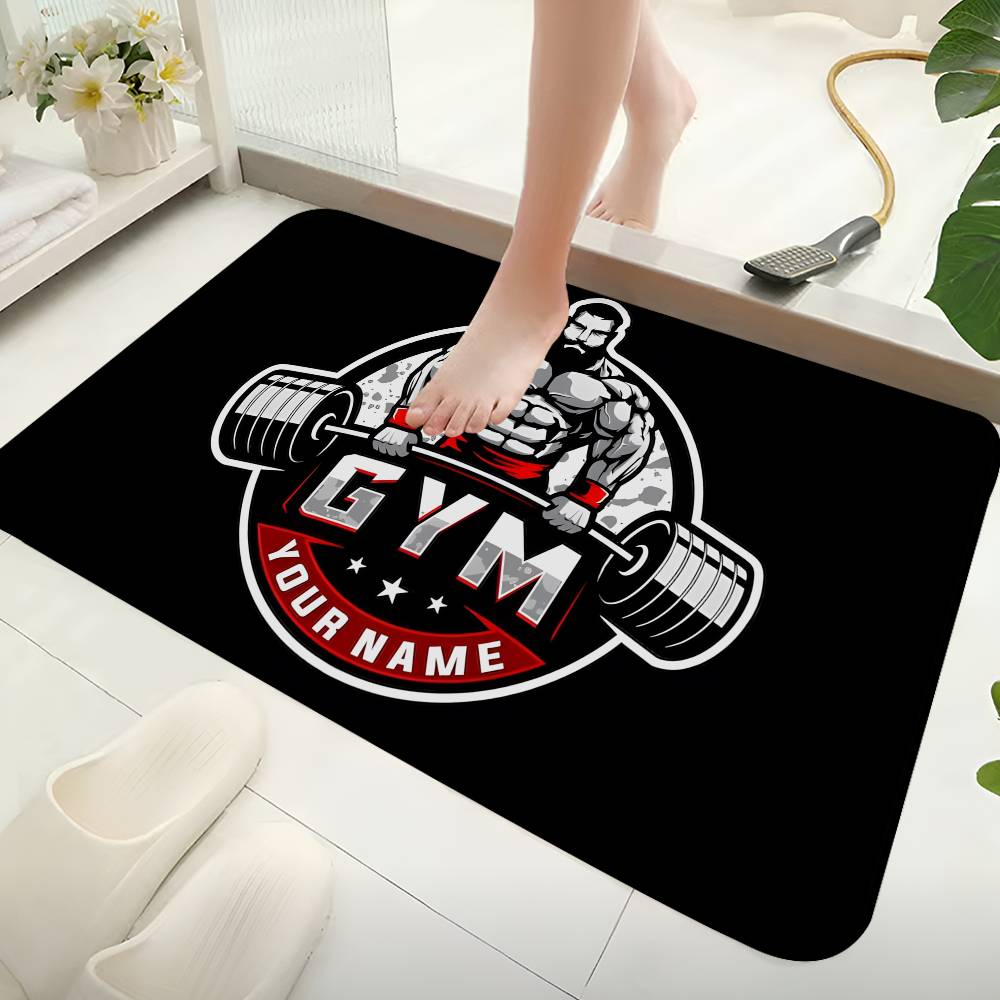 Bodybuilding Fitness Powerhouse Gym Hallway Carpet Non-Slip Laundry Room Mat Laundry Decor Balcony Child Living Room Toilet Rug