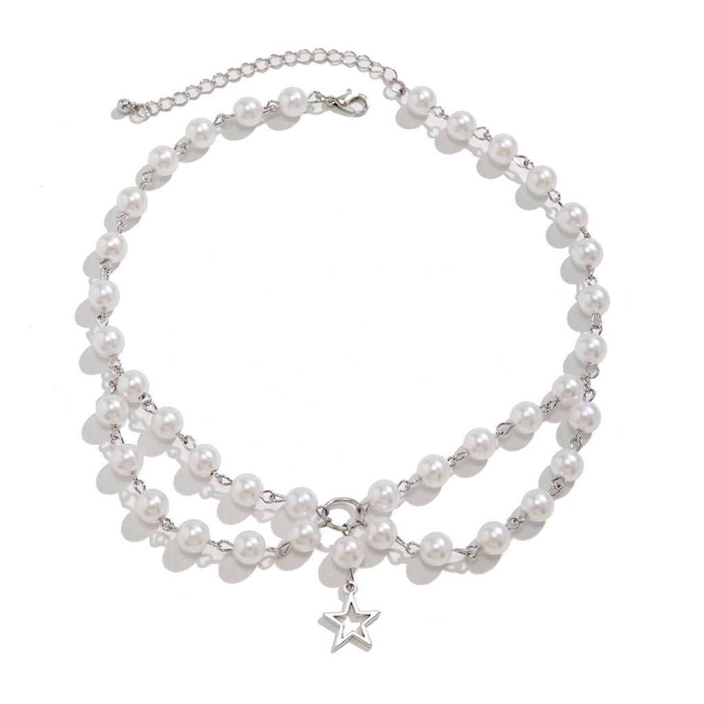Chic Star Charm Necklace Star Chain Necklace Star Pendant Necklace Beaded Necklace Neck Jewelry for Different Styles