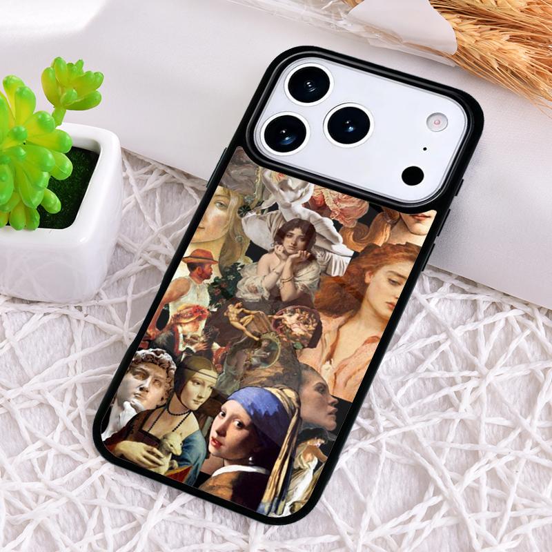 Renaissance Famous painting Collage Shockproof Phone Case for iPhone 17 Air 16e 15 11 12 14 13 Pro Max Cover Coque