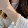 Trendy Minimalist Gold Color Half Bangle Splicing Bracelet Tiny Zircon Bracelets for Women Stainless Steel Daily Wear Jewelry