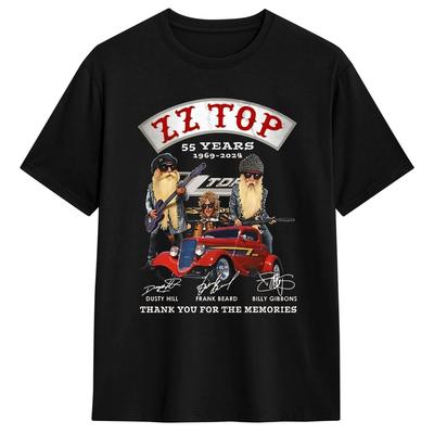 ZZ Top Musikband T-Shirt Sommer Mode T-Shirts Herren Reine Baumwolle Rundhals 4XL 5XL 6XL Top T-Shirts Kurzarm Ästhetische Tops
