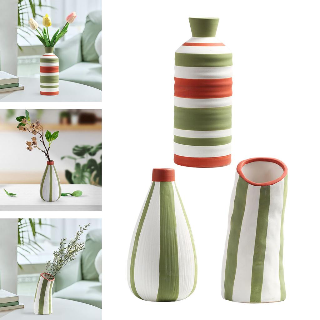 Ceramic Flower Vase Decorative Vase Housewarming Gift Flower Arrangement Modern Geometric Vase for Fireplace Shelf Bedroom
