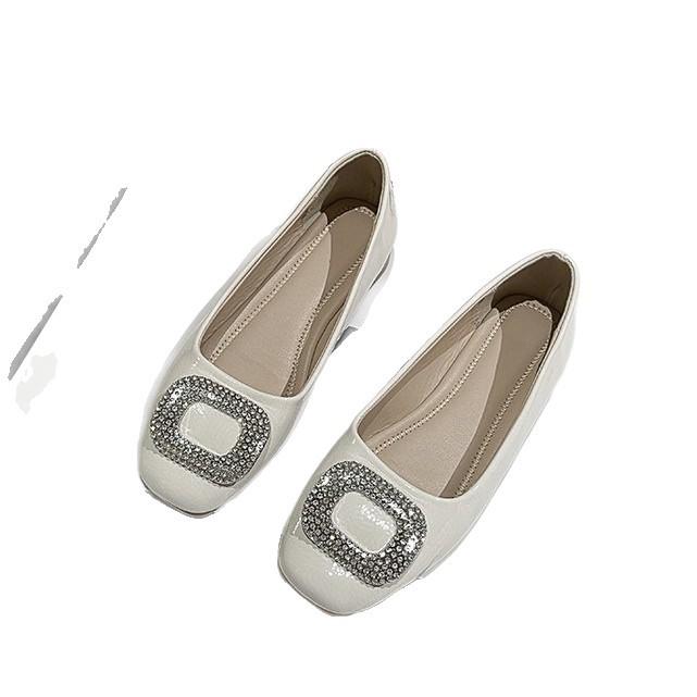 French beautiful single shoes women's 2025 autumn new models with skirts thick heels square head temperament versatile national style medium heel lady