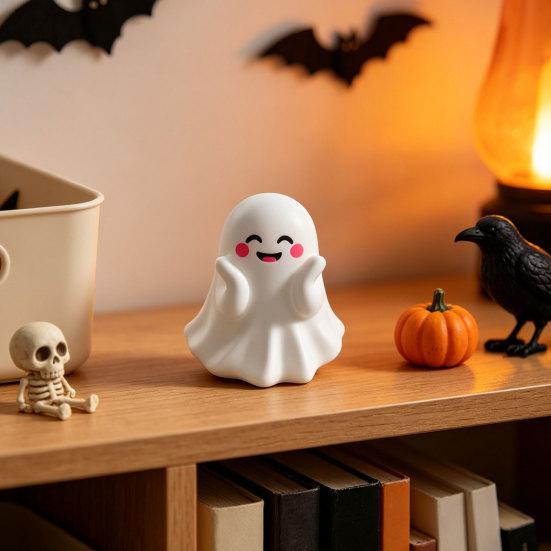 Halloween Party Supplies Ghost Pen Holder, Cute Mini Figurine Desk Decor, Funny Novelty Office Decor Pencil Stand Ornament, Creative Organizer