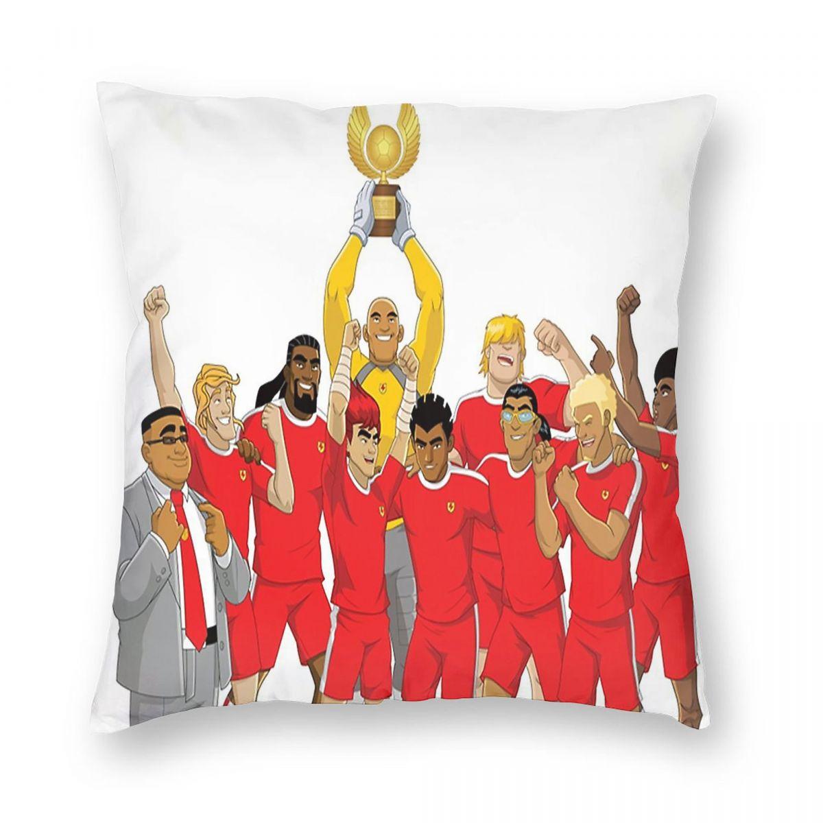 Supa Strikas Футбольное Аниме Квадратная Наволочка Полиэстер Лен Бархатный Рисунок Молния Декоративная Наволочка Домашняя Наволочка для Подушки 30cmx30cm