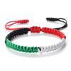 Braccialetto con Perline Bandiera Palestina Per Donne Uomini Corda Intrecciata Colori Rosso Nero Bianco Verde Bracciale Rigido Gioielli per Feste Regalo