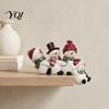 Resin Holiday Tabletop Figurines Christmas Table Edge Sitter Figurine, Tug of War Hanging Character Decor, Snowman Solid Ornaments Gnome Santa Corner