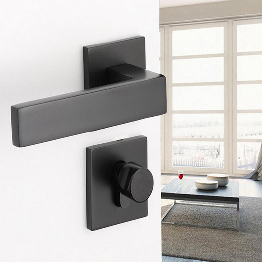 Regulowany Prosty Czarny Zestaw Uchwytów Cylindra Zamka Blokowany Kluczem Akcesorium do Gałki Drzwiowej Klamka Dźwigniowa Wejściowa Uchwyt Zamka Kluczowego