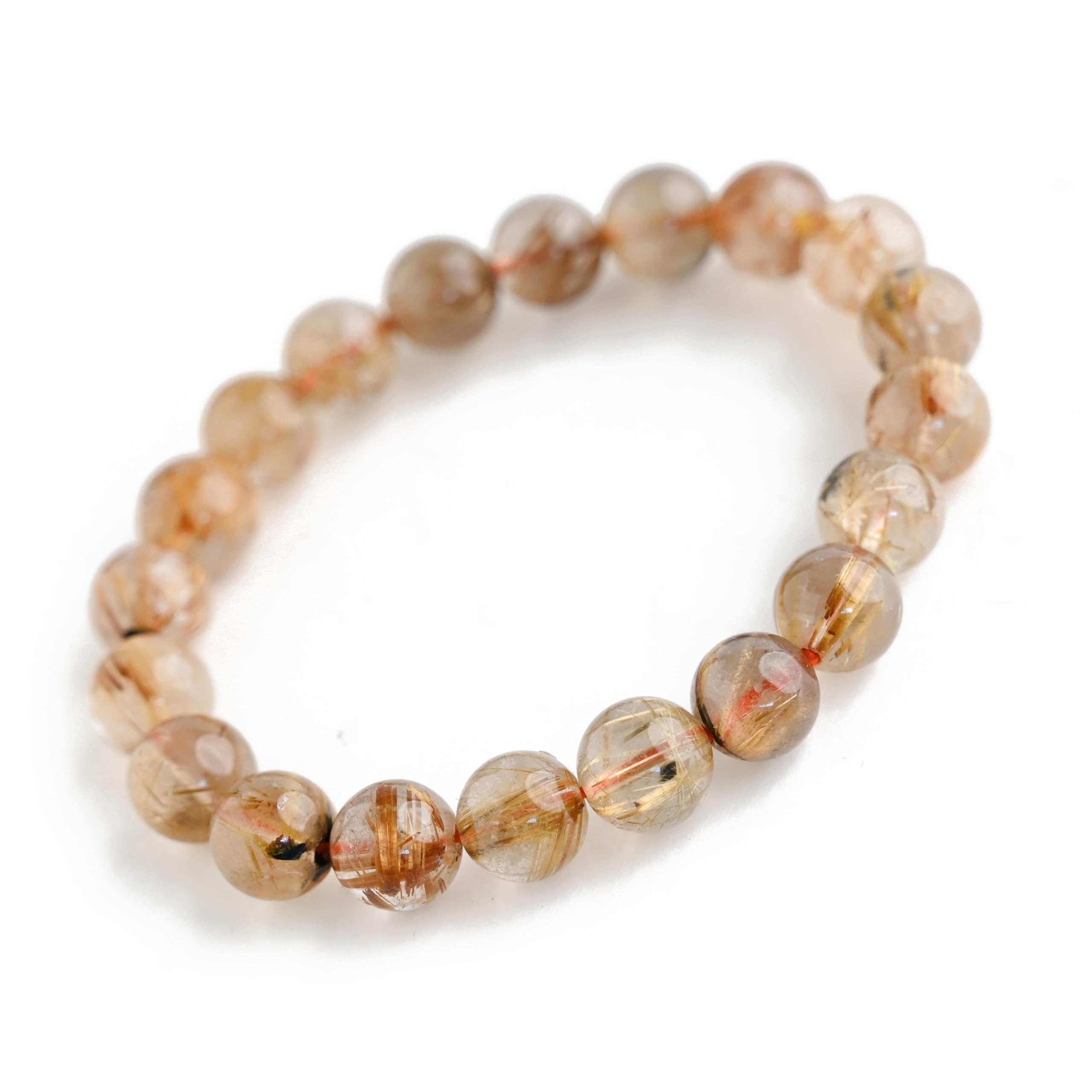 

Eigado Jewelry Town Shosenkyo Rutilated Quartz 10mm 16cm Wrist Limited Natural Power Prayer Good Luck Feng Shui Bracelet, Stone, Circumference, золотий