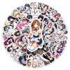 50Pcs Anime Cartoon Maid Stickers Cute Beauty Computer Cartoon Graffiti Suitcase Notebook Computer DIY Decoration Sticker Toy