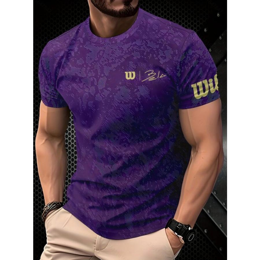 Summer new casual men's short-sleeved top digital 3D printing versatile crew neck European size t-shirt