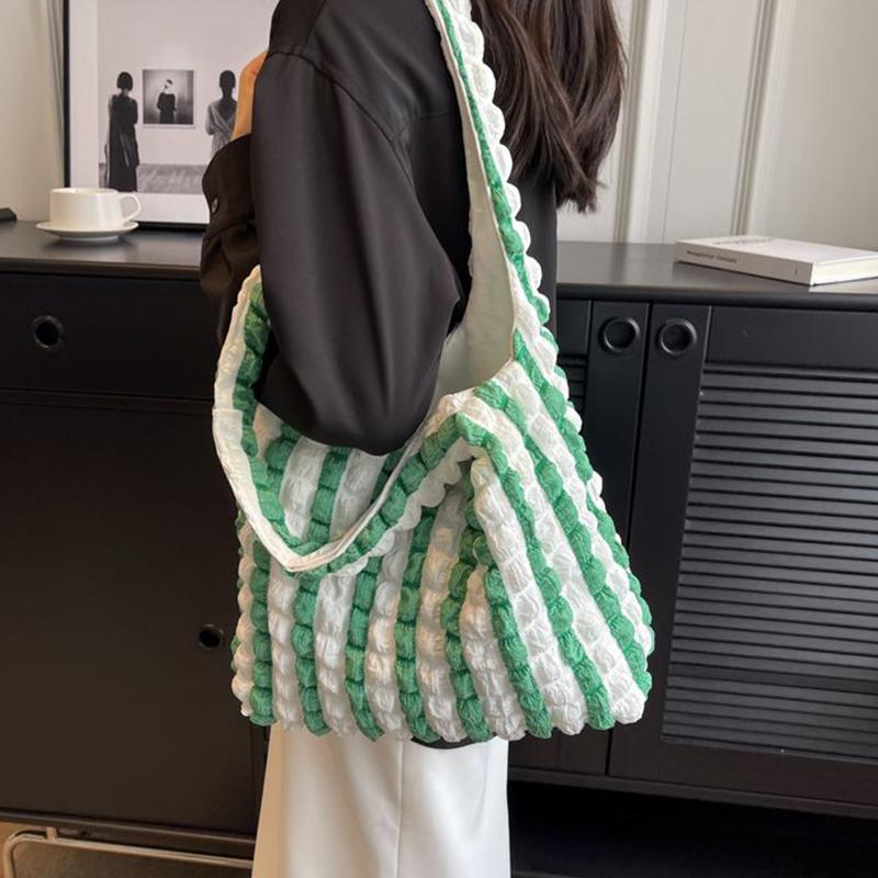 Yogodlns Sommer Stripe Bobleveske For Kvinner Godterifarge Skulderveske Shopping Tote Håndveske Jenter Armhuleveske Pung