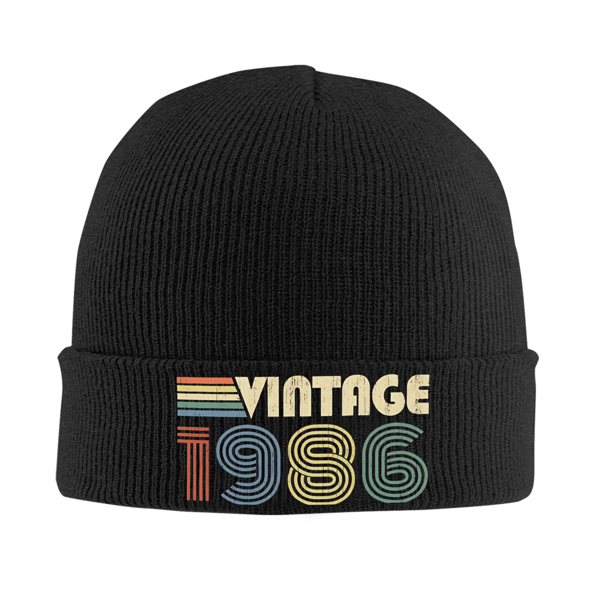 

1986 Limited Edition 40 Years Old 40th Birthday Knitted Caps for Women Men Beanies Autumn Winter Hat Acrylic Warm Caps One Size