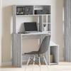 VidaXL Bureau avec étagères sonoma gris 100x45x140cm bois d'ingénierie, bureau d'ordinateur, bureau debout, bureau avec 860441