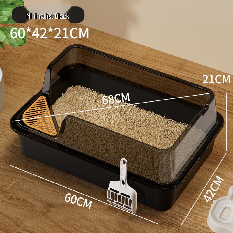 Jumbo Semi-Enclosed Anti-Tracking Cat Litter Box