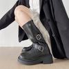 Mode High-End Britische Plateau-Ritterstiefel Damen 2025 Neu Sommer mit Rock Vielseitige Weichsohlen-Langstiefel