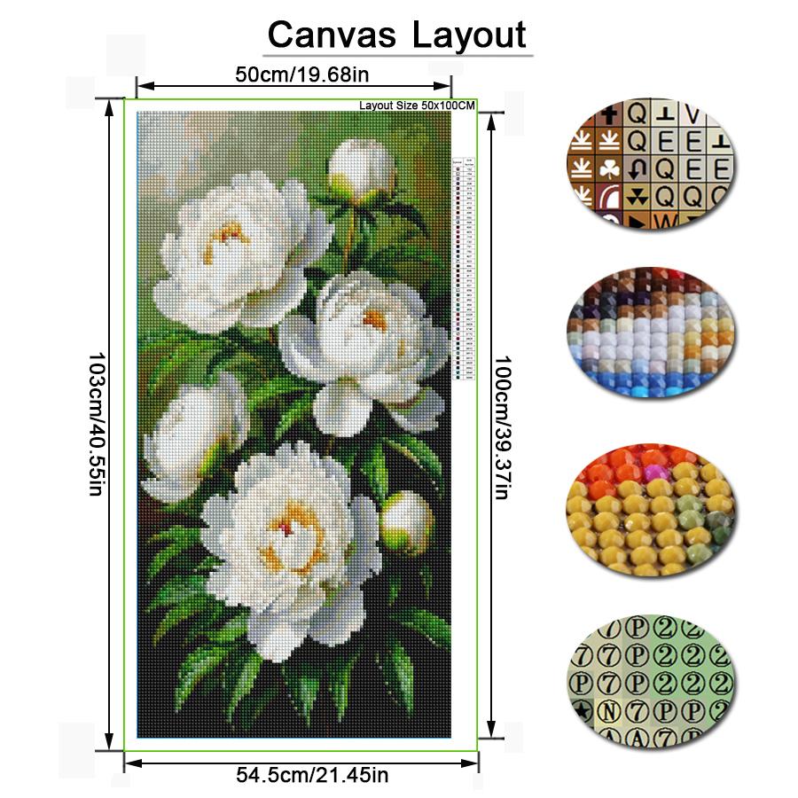 Diamond Mosaic Colorful Fresh Flowers Large Size Diy Diamond Painting Full Drill Peony Rose Floral Jewelry Cross Stitch Picture Wall Decor