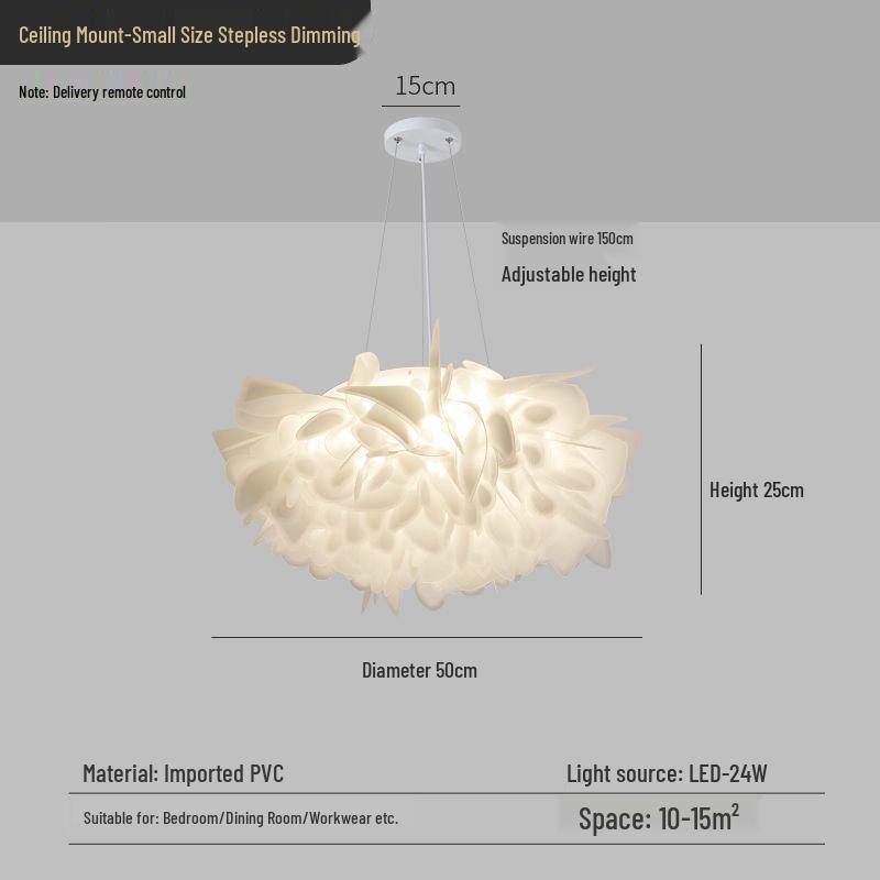 2025 Modern Minimalist Petal Ceiling Light - Full Spectrum, Warm & Romantic for Master Bedroom