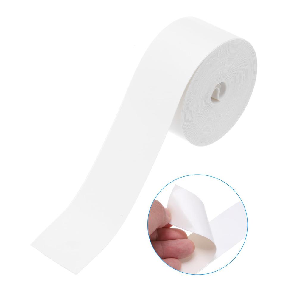 PATIKIL Schlägerschutzkopf x Tennisschläger PU Schlägerkopfrahmenschutz Aufkleber für Tennisschläger und Pickleball Weißes Band, 1-3/8" 16.4", 2er-Pack