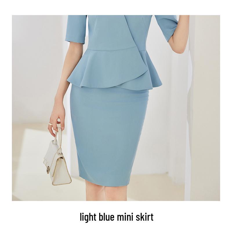 Elegant Women's Summer Skirt Suit for Beauty Salon Receptionists - Professional Goddess Style Workwear