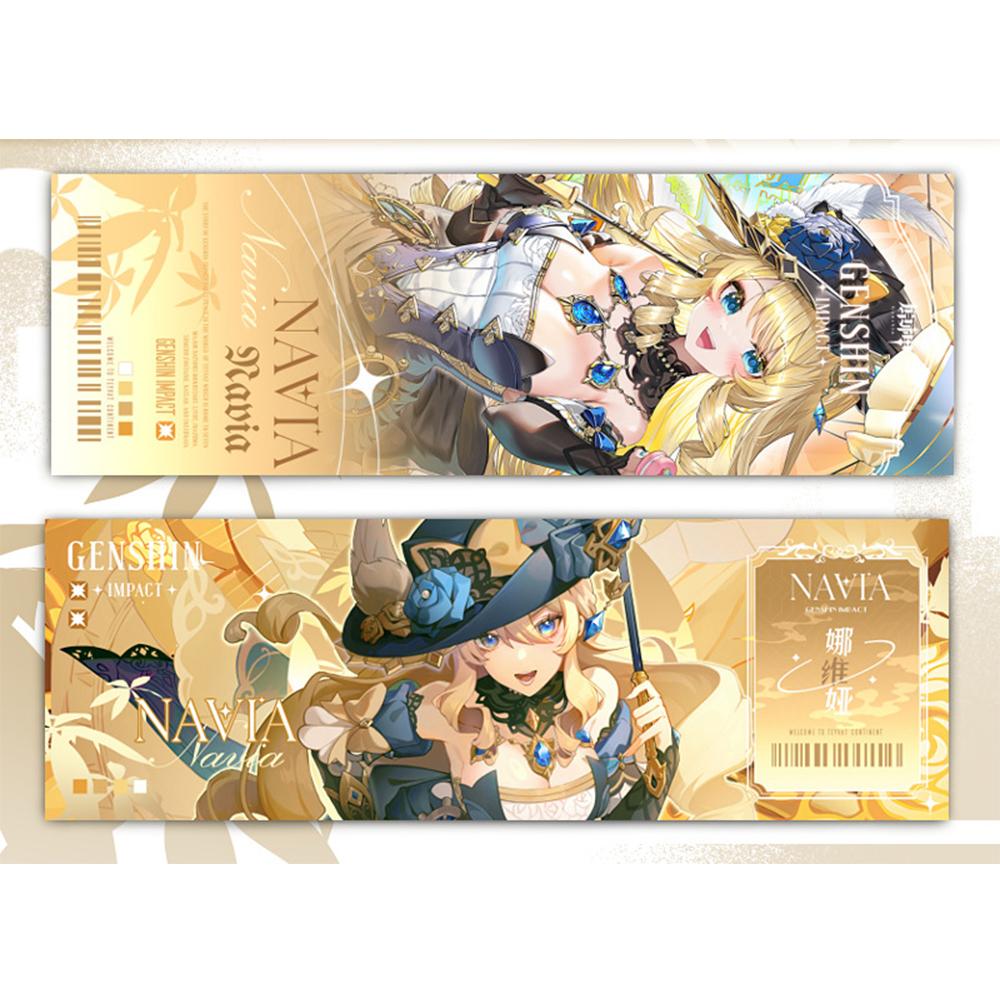 Genshin Impact Collection Karty Hry Záložka Furina Neuvillette Wriothesley Laser Oboustranná vstupenka Anime Tarotová karta Dárek