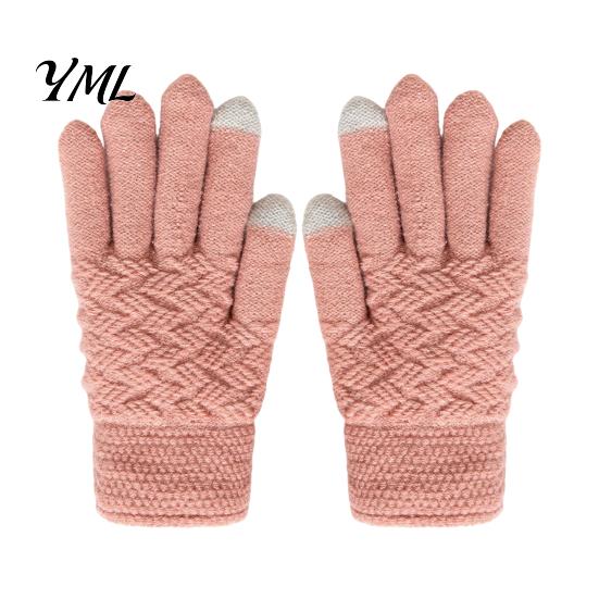 Touch Screen Knit Mittens 1 Pair Winter Warm Fleece Lined Gloves for Women Men, Cold Outdoor Cycling Weather Thermal Gloves, Thickened Touchscreen