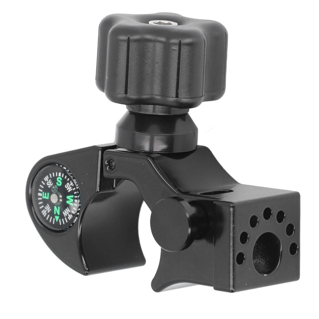 32mm Range Pole Cradle Bracket Aluminum Alloy Universal Portable Data Collector Cradle with Compass for GPS Surveying