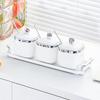 Leichter Luxus Küchengewürzglas Keramik Salzglas Gewürzflasche High-End Gewürzglas-Set Haushaltssalz High-End Gewürzbox
