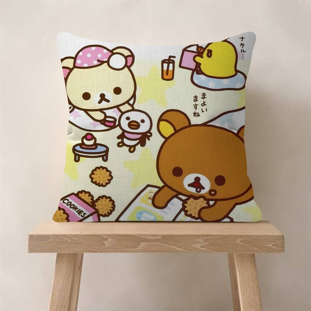 Cute Cartoon Anime RRilakkuma Cool Cushion Cover Pillow Cover Decor Pillowcase Printed Cushion Case For Couch