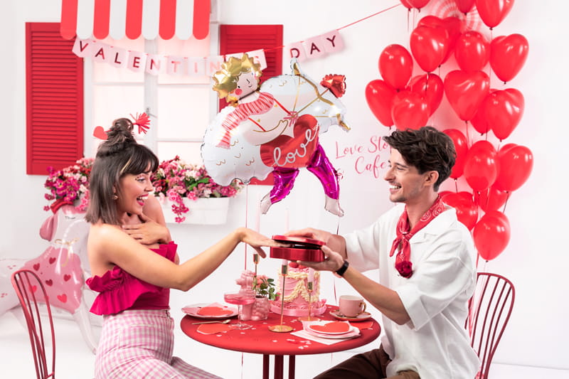 Balony Serca Kolor Pastel Czerwony 100 Szt Partydeco
