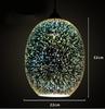 3D Colored Glass Pendant Lamp - Creative Industrial Style LED Lighting for Restaurant & Bar Decor.