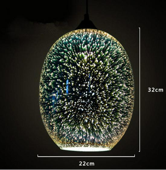 3D Colored Glass Pendant Lamp - Creative Industrial Style LED Lighting for Restaurant & Bar Decor.