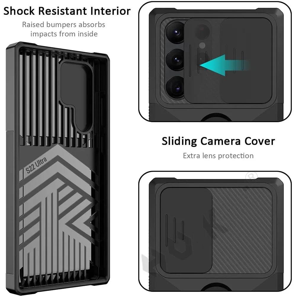 Armor Kickstand Case for Samsung Galaxy S24 S23 Ultra S22 Plus S21 FE Note 20 Cover Card Slot Wallet Ring Holder Business Full Protection Cover