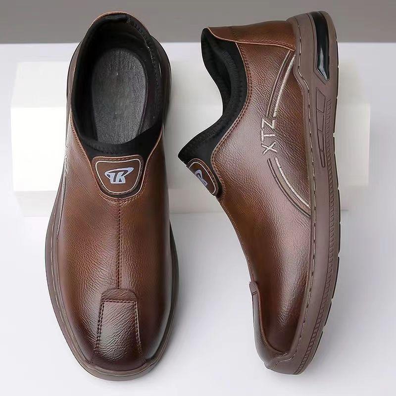 Leather Shoes Casual Men's Business Casual One Pedal Soft Leather Business Leather Shoes Dad Shoes