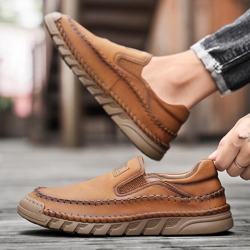 38-46 Outdoor Leather Shoes Mens Hiking Sneakers Car Driving Shoes Leather Large Size Ankle Boots