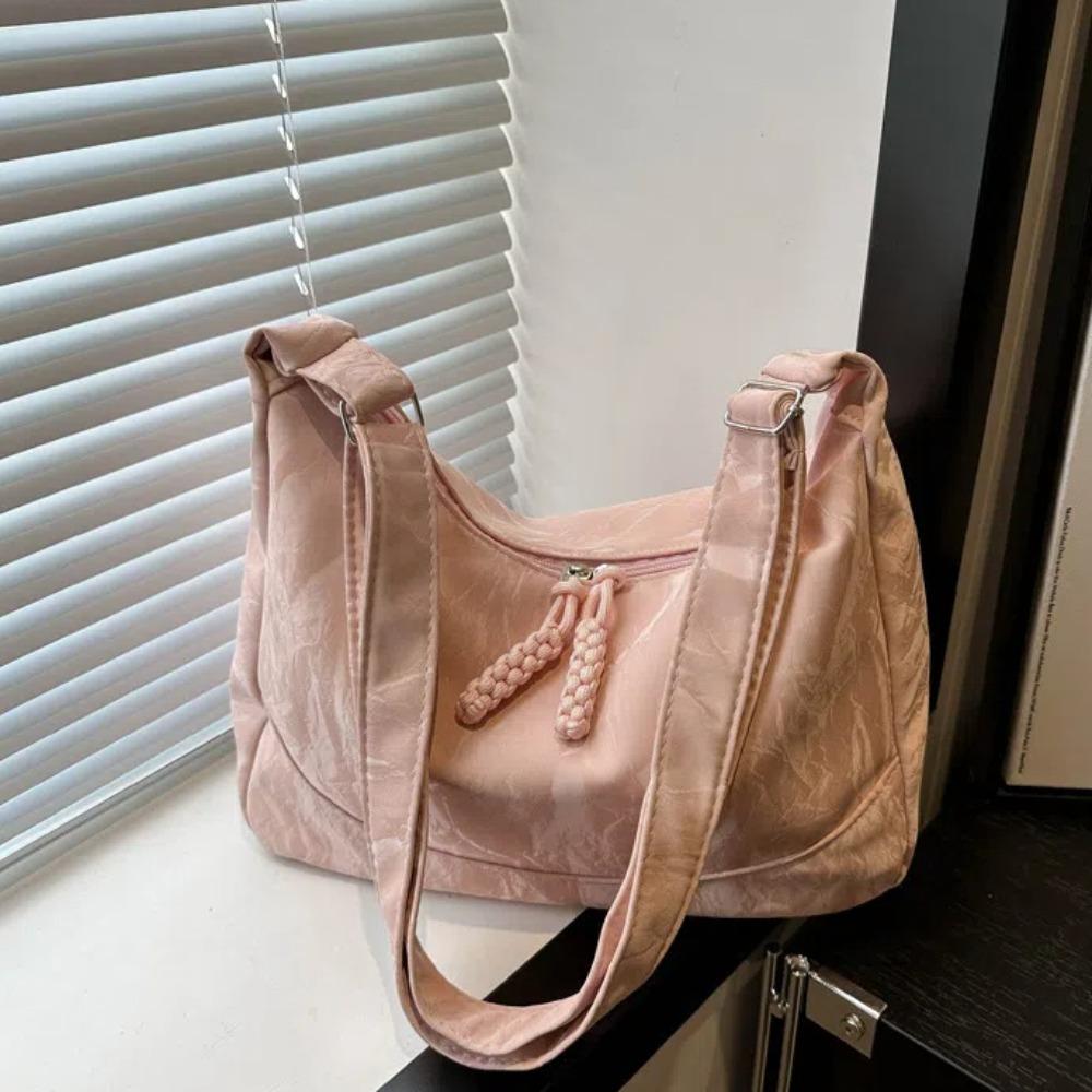 Soft Texture Crossbody Bag Korean Style PU Leather Handbag All-Match Solid Color Tote Bag  School