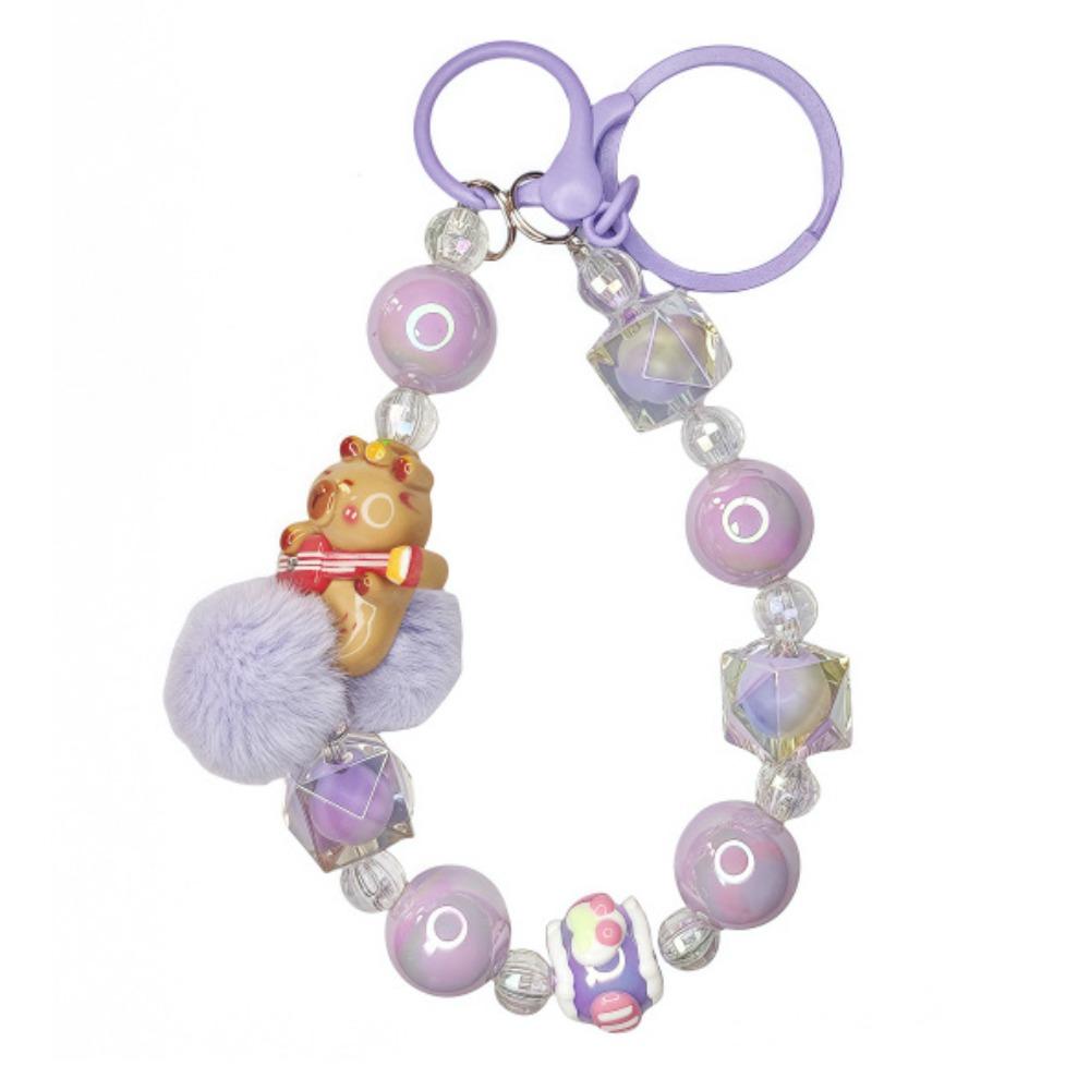 Capyabra Bead Phone Pendant Bow Phone Wrist Strap Kawaii Beaded Phone Chain  Mobile Phone