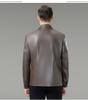 Men's Versatile Sheepskin Leather Jacket: 2025 Spring/Autumn, Middle-Aged Dad Lapel Motorcycle Style