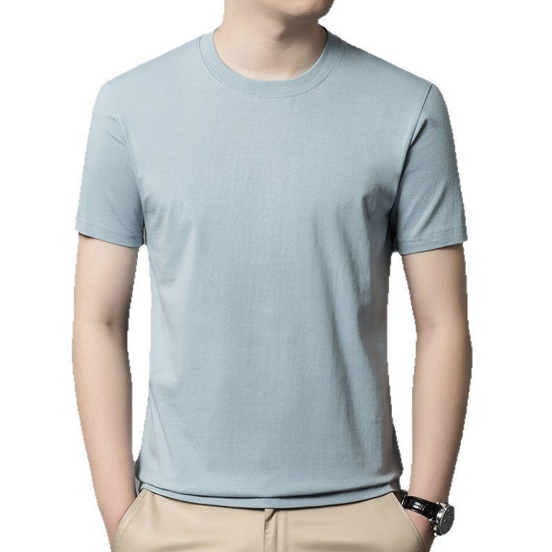 Summer High-end Brand Men's Short Sleeve Round Neck Fashionable Style Half Sleeved Top Breathable T-shirt